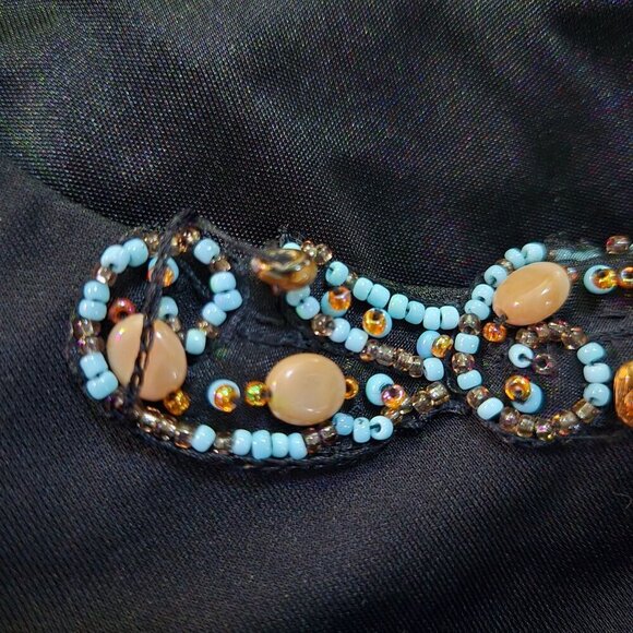 David Meister Beaded VNeck Black Sheath Dress Made In USA Size 8 - Picture 8 of 8